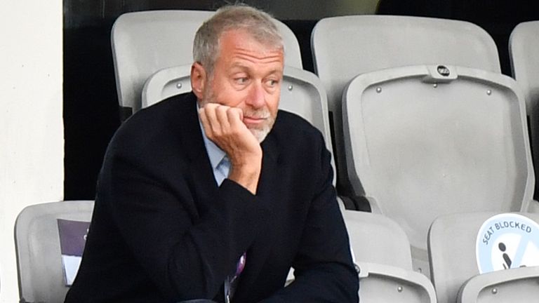 Roman Abramovich watching the UEFA Women's Champions League Final in May 2023