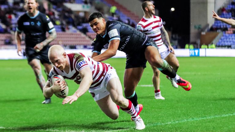 Liam Farrell scored twice in the first half against Huddersfield