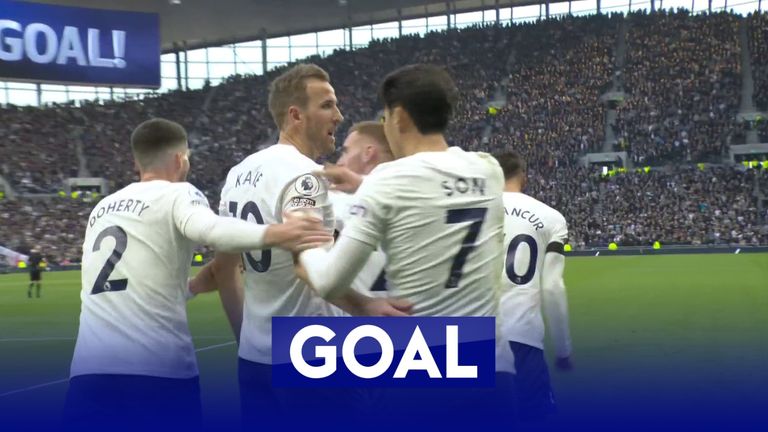 Son and Kane celebrate linking up for Tottenham's second against West Ham