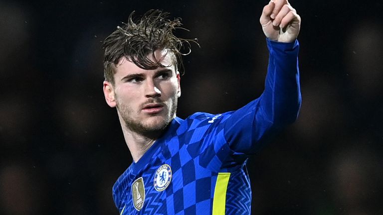 Timo Werner celebrates after Chelsea's draw