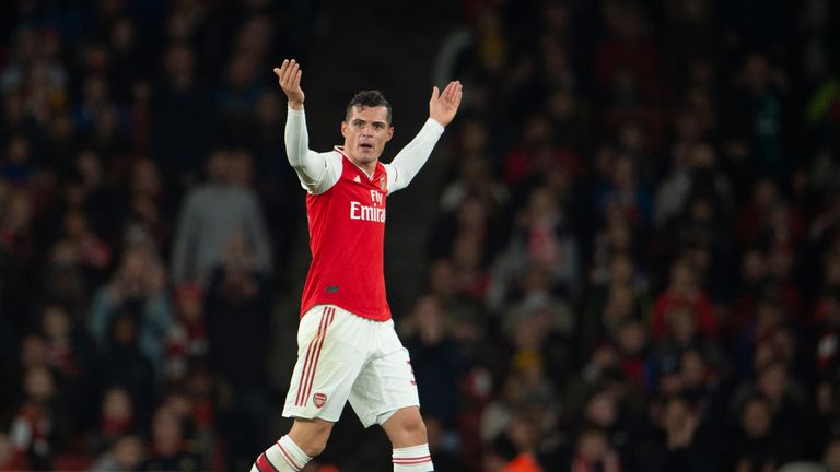 Xhaka responds to Arsenal fans' mockery as he leaves the field
